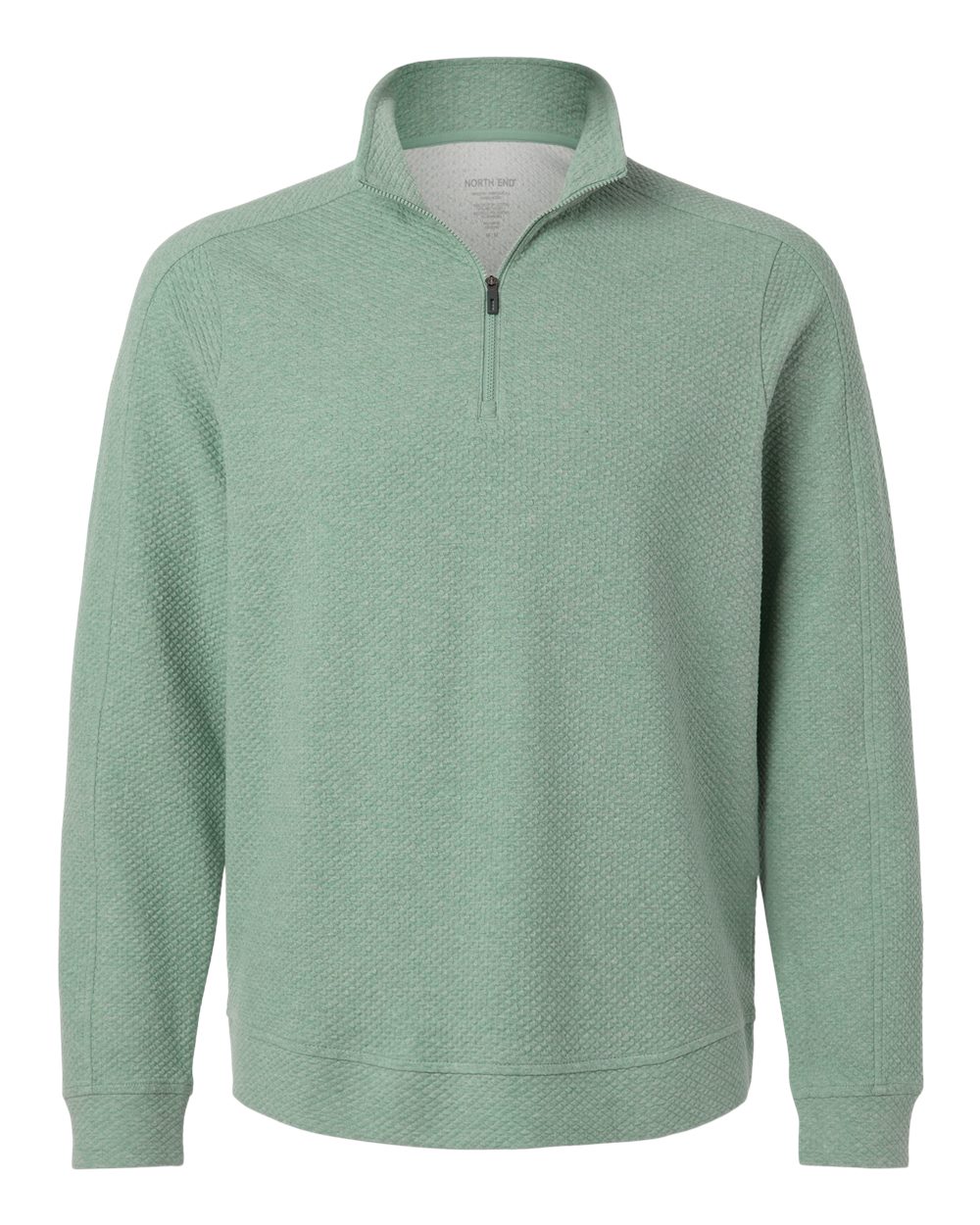 North End - Spirit Textured Quarter-Zip Pullover - Sage Green Heather
