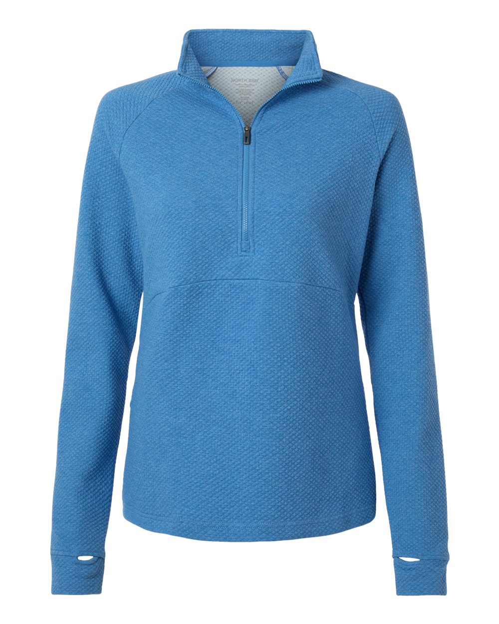 North End - Women’s Spirit Textured Quarter-Zip Pullover - Light Nautical Blue Heather