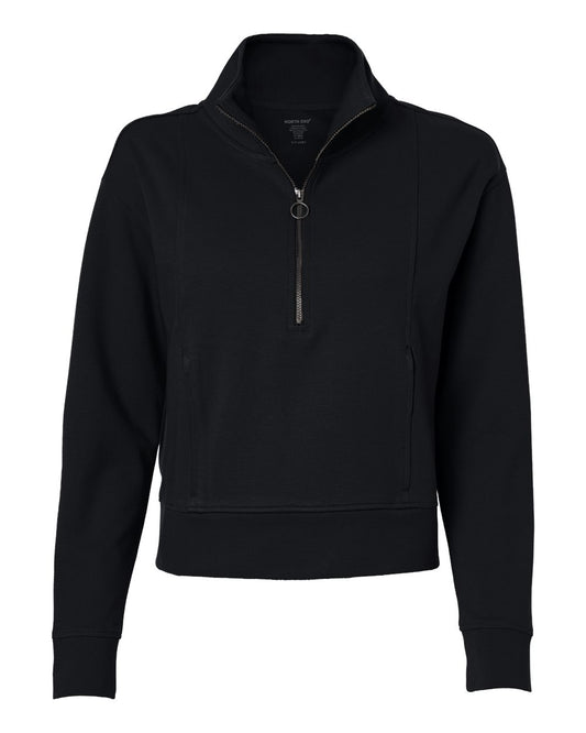 North End - Women’s Mantra Half-Zip Ottoman Pullover - Black