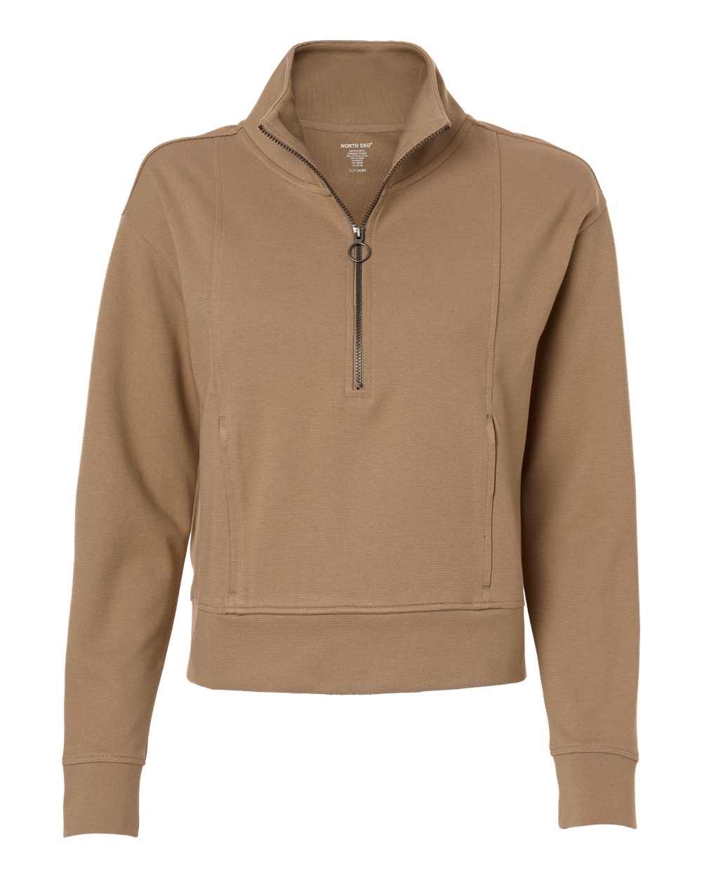 North End - Women’s Mantra Half-Zip Ottoman Pullover - Cafe
