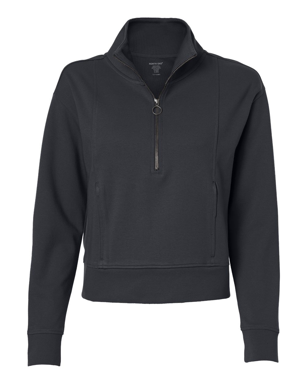 North End - Women’s Mantra Half-Zip Ottoman Pullover - Carbon