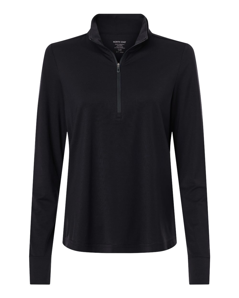 North End - Women’s JAQ Stretch Performance Quarter-Zip - Black/ Carbon