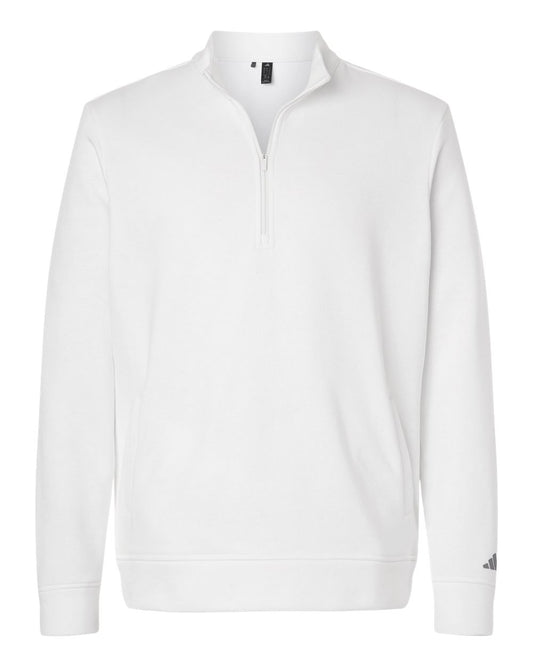 Adidas - Elevated Fleece Quarter-Zip Pullover - Core White