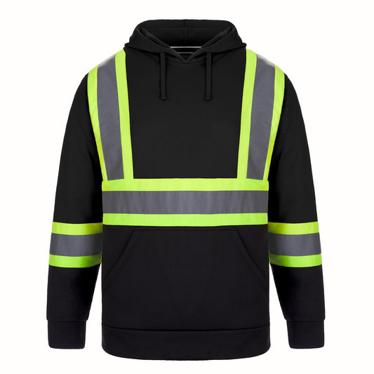 CX2 Hi-Vis - Long Haul Hi Vis Pullover Hooded Sweatshirt - Black