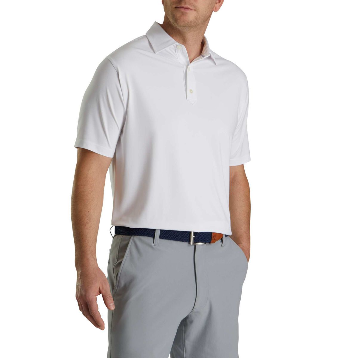 FootJoy - Solid Lisle Polo - White