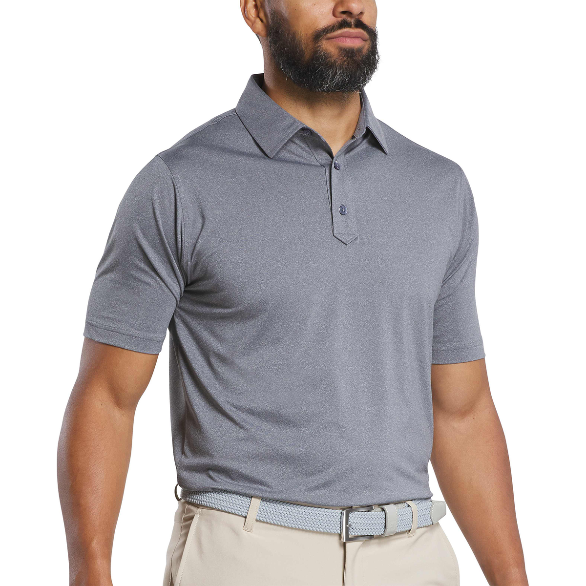 FootJoy - Solid Lisle Polo - Heather Charcoal