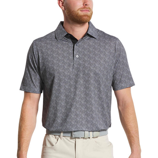 FootJoy - Short Sleeve Speckle Print Polo - Black