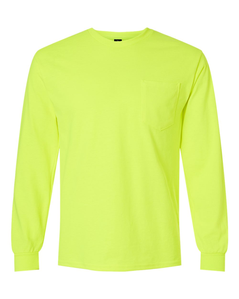 Gildan - Ultra Cotton® Long Sleeve Pocket T-Shirt - Safety Green