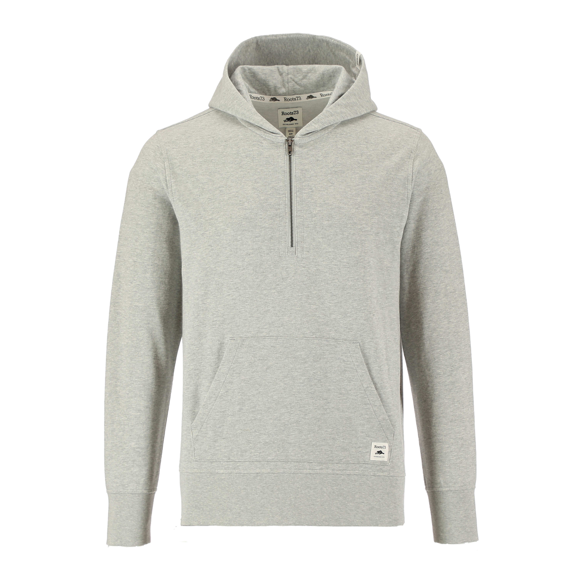 Roots - Canmore Eco Quarter Zip Hoodie (Unisex) - Grey Mix