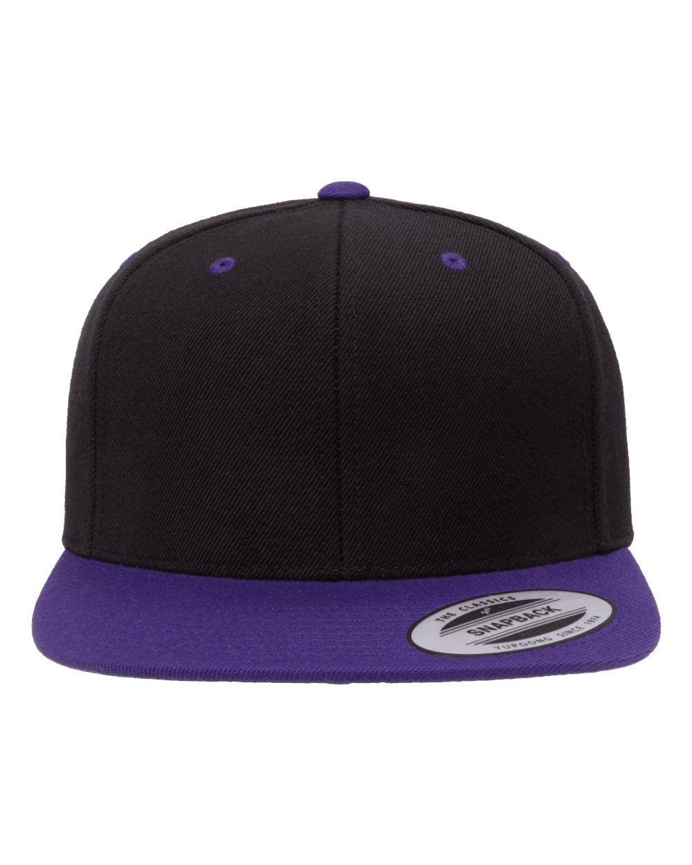 YP Classics - Premium Flat Bill Snapback Cap - Black/ Purple