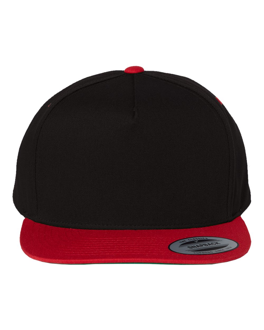 YP Classics - Five-Panel Cotton Twill Snapback Cap - Black/ Red