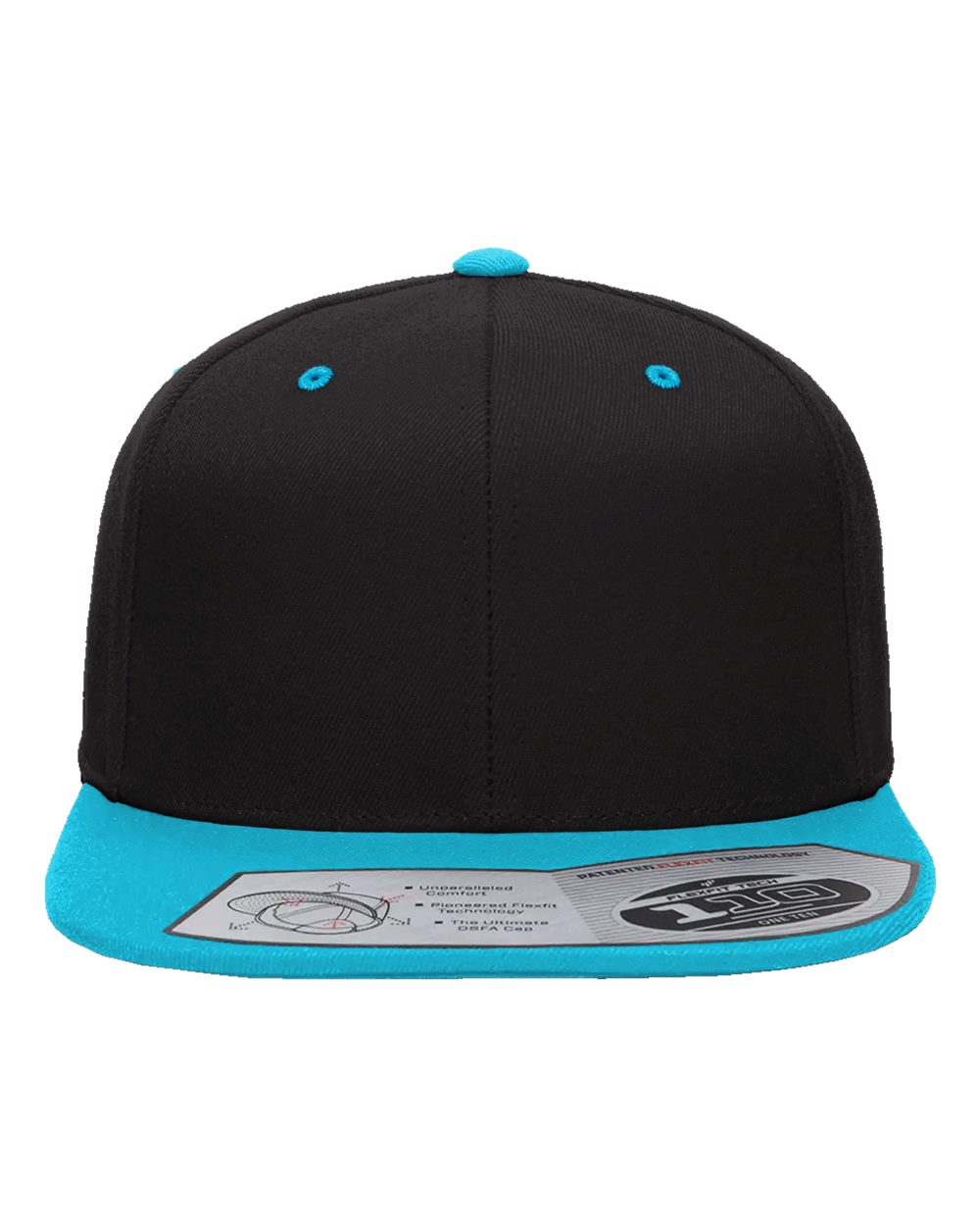 Flexfit - 110® Snapback Cap - Black/ Teal