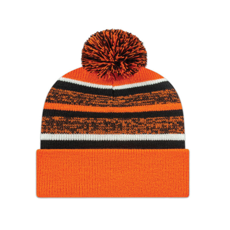 Cap America - Fleece Lined Knit with Cuff - Orange/Black/White