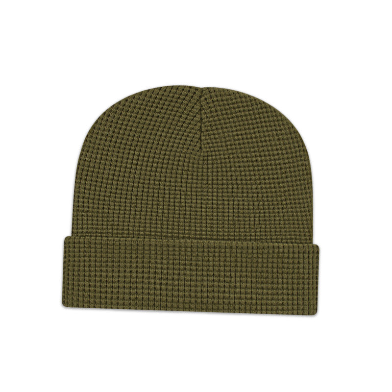 Cap America - Waffle Knit with Cuff - Olive