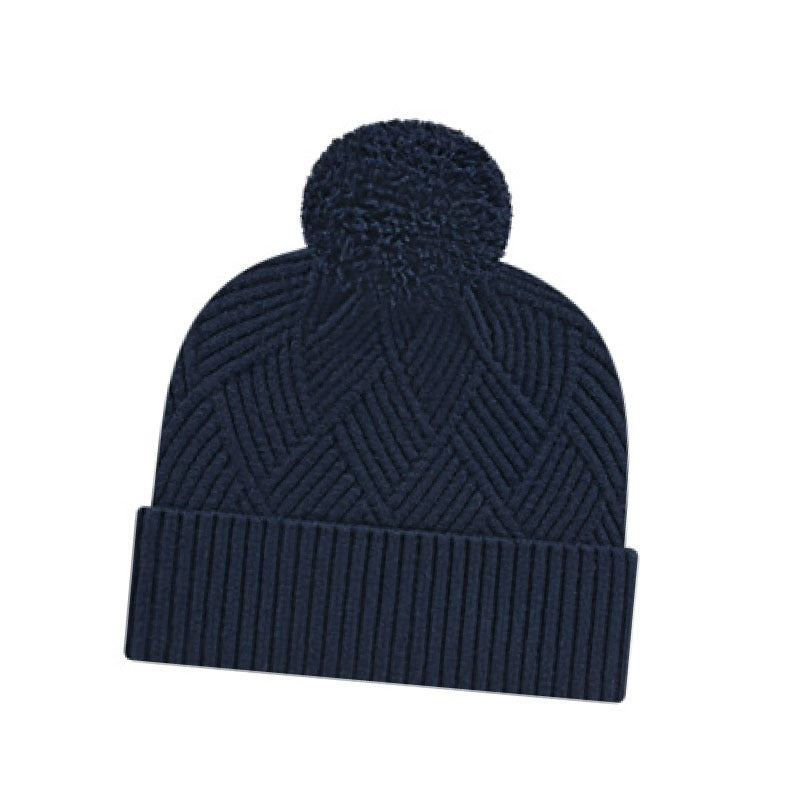 Cap America - Premium Diagonal Weave Knit Cap with Cuff - Navy