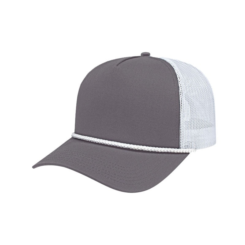 Cap America - Value Rope Trucker Mesh Back Cap - Charcoal/White/White