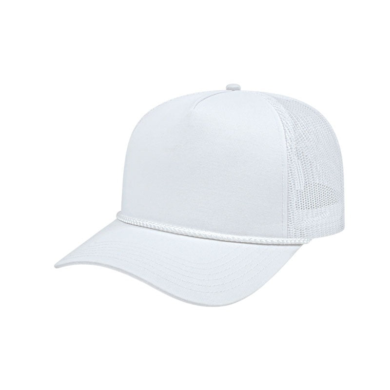 Cap America - Value Rope Trucker Mesh Back Cap - White