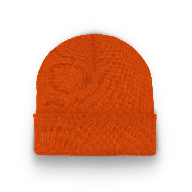 Division - Traditional Knit Hat with Cuff - Safety Orange