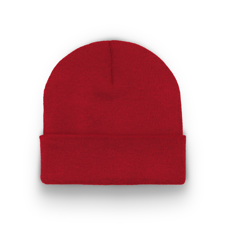 Division - Traditional Knit Hat with Cuff - Red