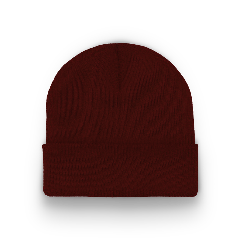 Division - Traditional Knit Hat with Cuff - Maroon