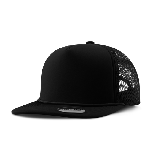 Division - Traditional 5-Panel Foam Cap with Rope - Black