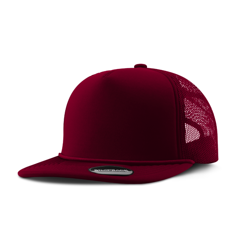 Division - Traditional 5-Panel Foam Cap with Rope - Burgundy