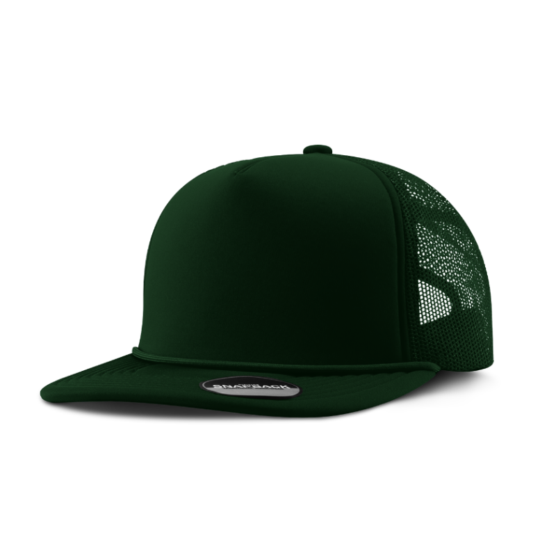 Division - Traditional 5-Panel Foam Cap with Rope - Dark Green
