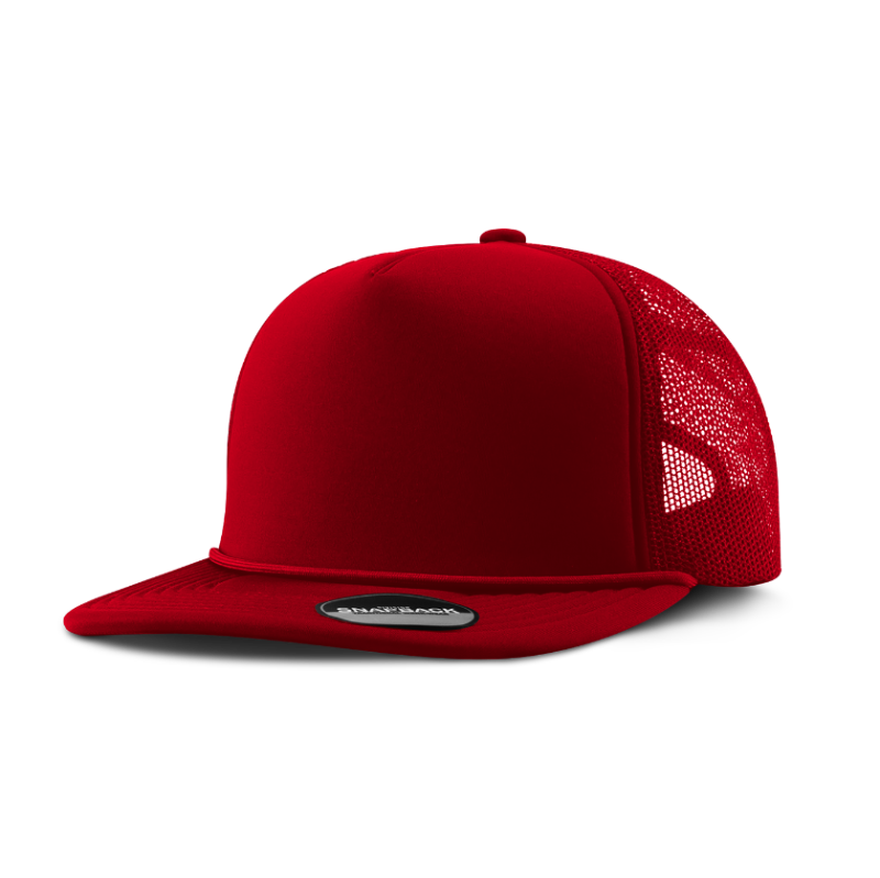 Division - Traditional 5-Panel Foam Cap with Rope - Red