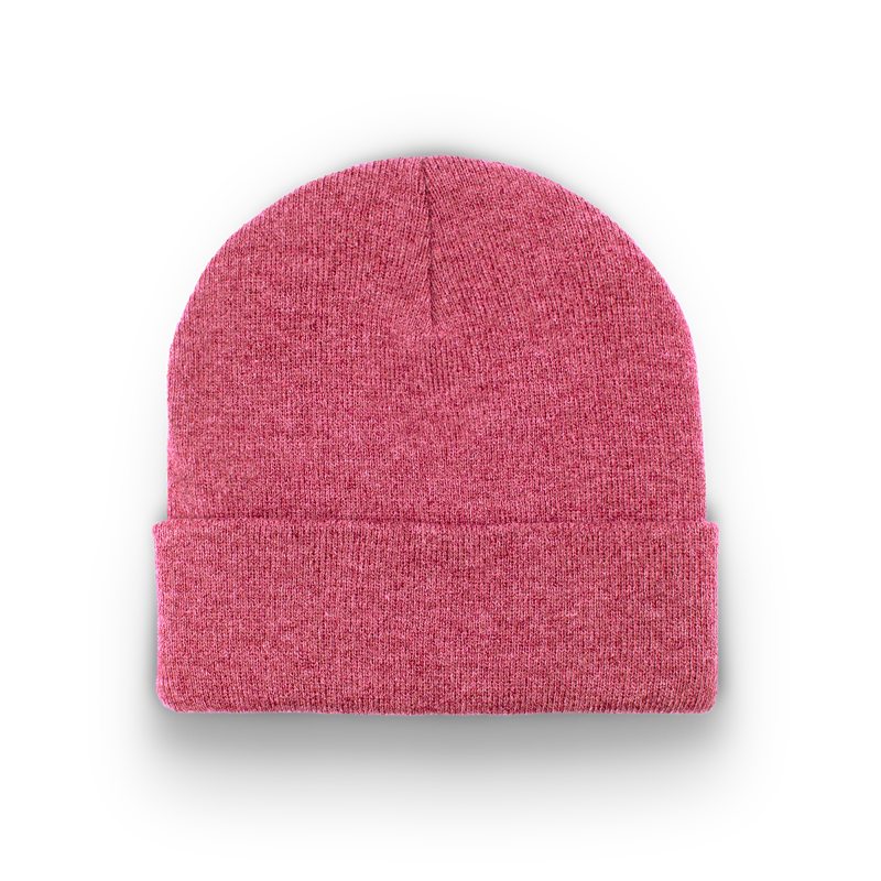 Division - Traditional Knit Hat with Cuff - Heather Pink