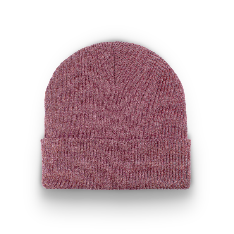 Division - Traditional Knit Hat with Cuff - Heather Maroon