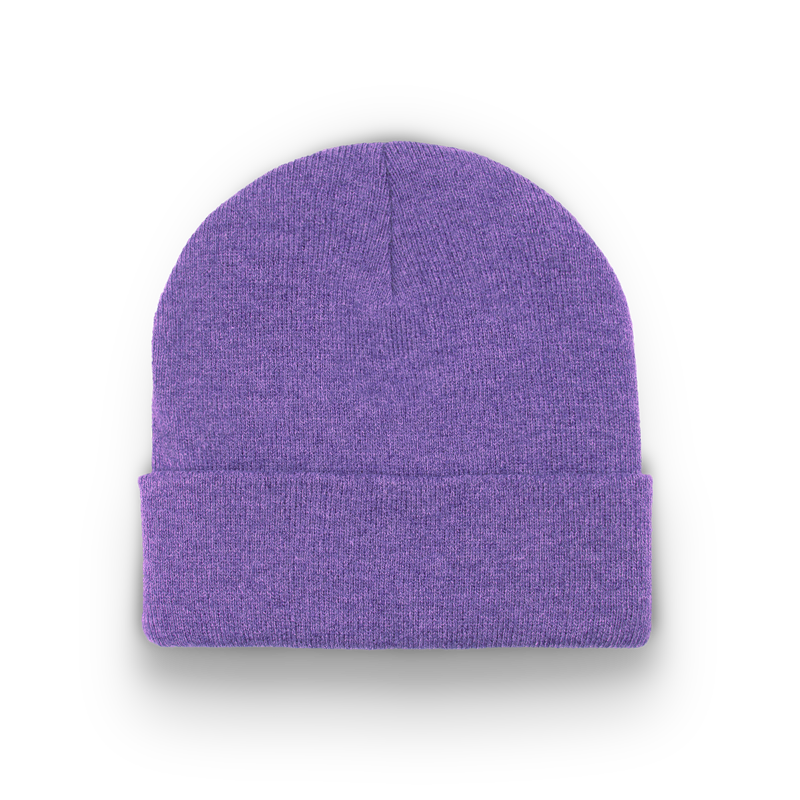 Division - Traditional Knit Hat with Cuff - Heather Purple