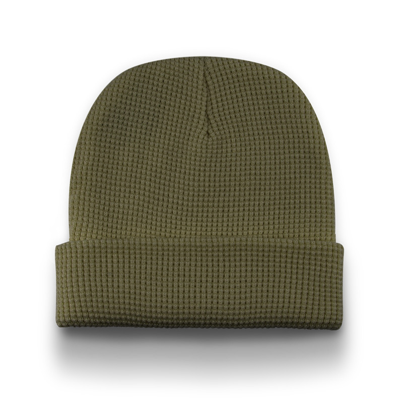 Division - Traditional Waffle Toque with Cuff - Army Green