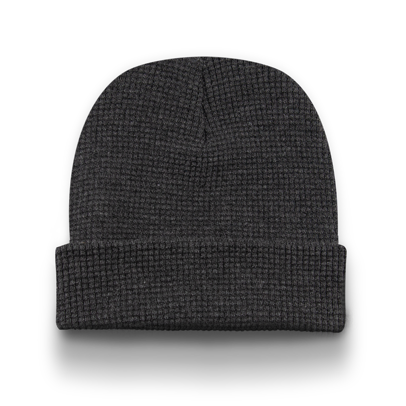 Division - Traditional Waffle Toque with Cuff - Dark Heather