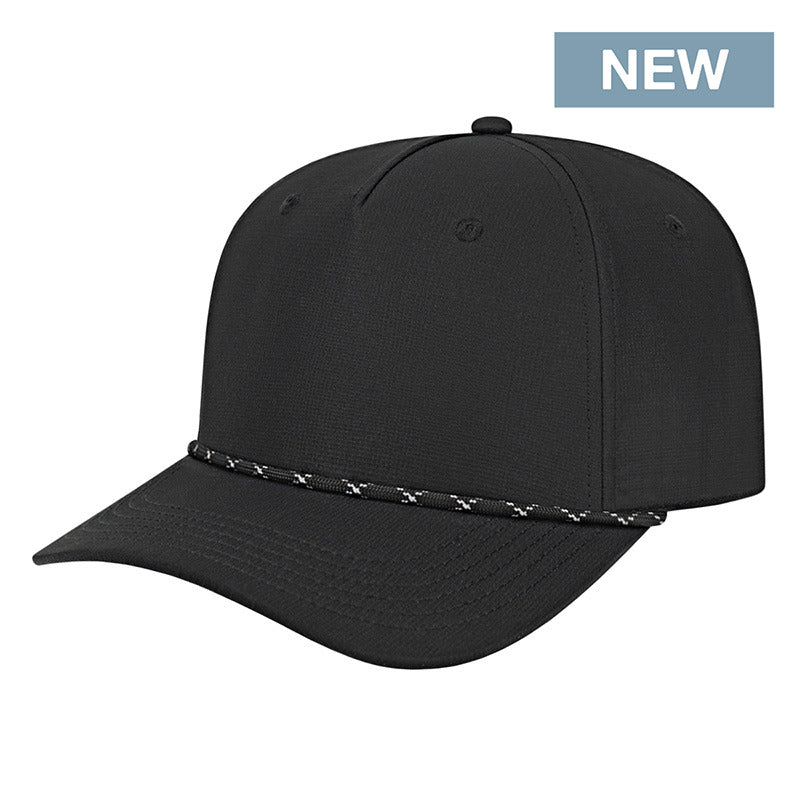 Cap America - Athletic Rope Cap - Black/Black,White
