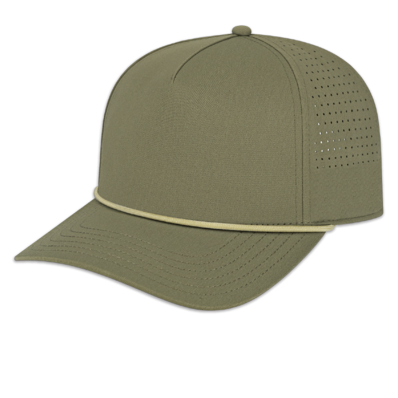 Cap America - Summit Perforated Cap with Rope - Loden with Stone Rope