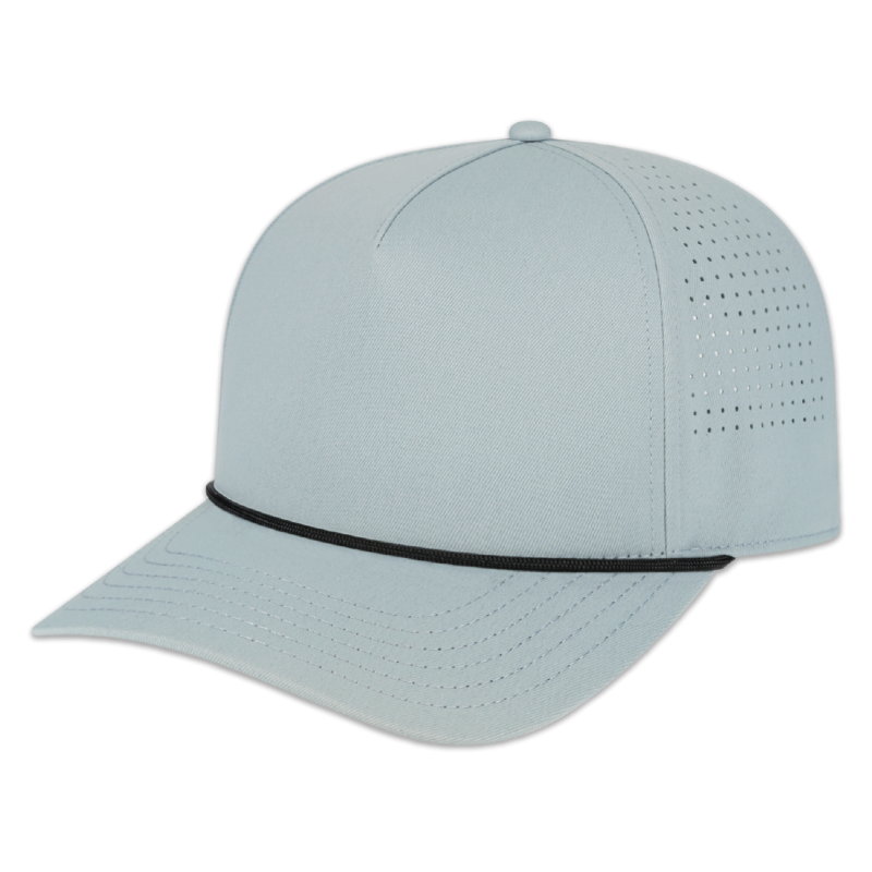 Cap America - Summit Perforated Cap with Rope - Smoke with Black Rope