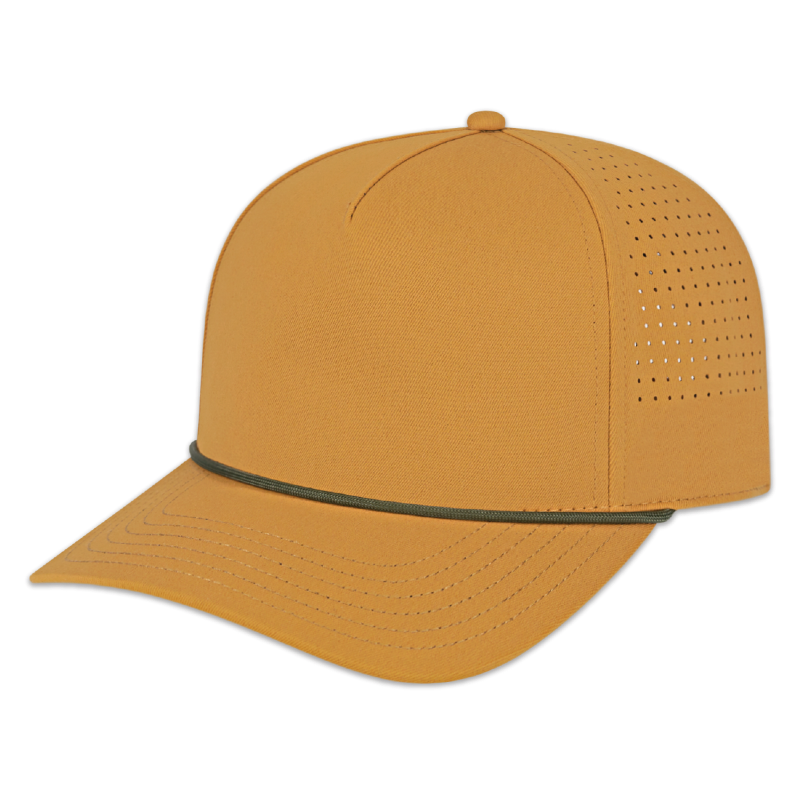 Cap America - Summit Perforated Cap with Rope - Wheat with Loden Rope