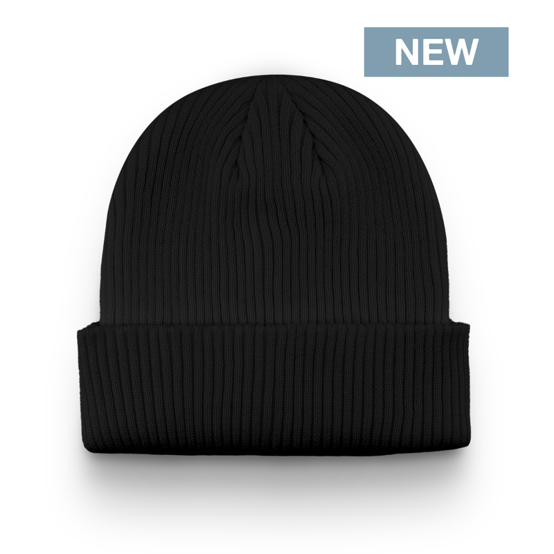 Division - Traditional 6 Seam Cotton Toque with Cuff - Black
