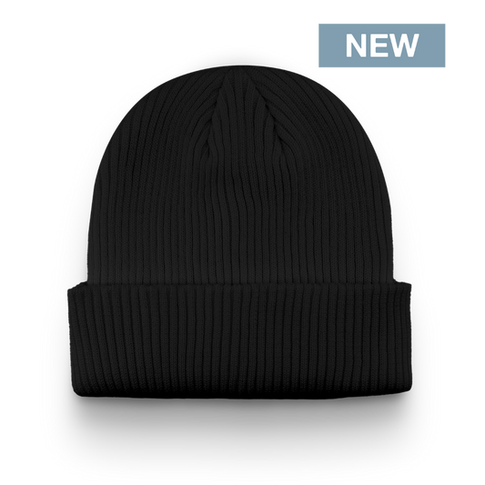 Division - Traditional 6 Seam Cotton Toque with Cuff - Black