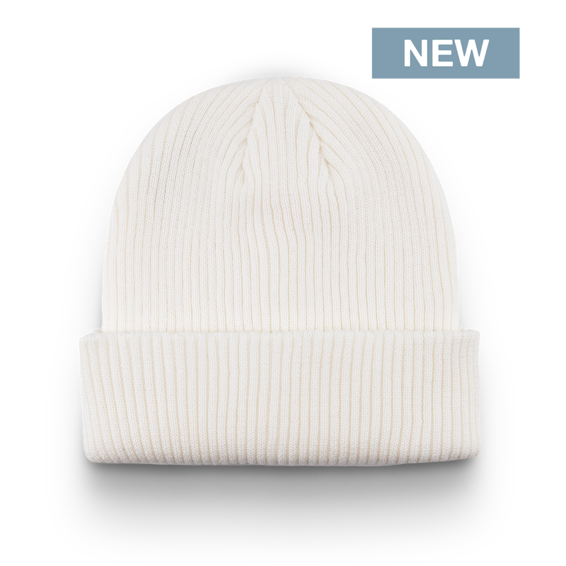 Division - Traditional 6 Seam Cotton Toque with Cuff - White