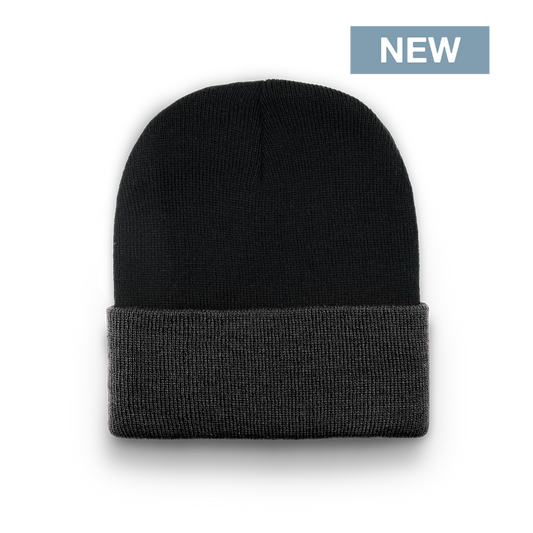 Division - Traditional Color Block Cuff Toque - Black/Dark Heather