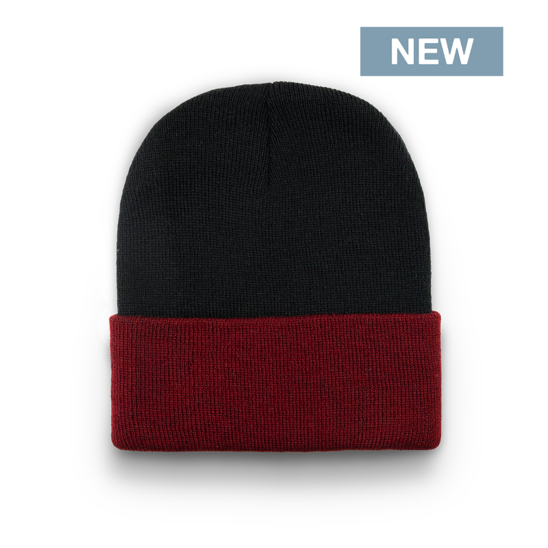 Division - Traditional Color Block Cuff Toque - Black/Maroon