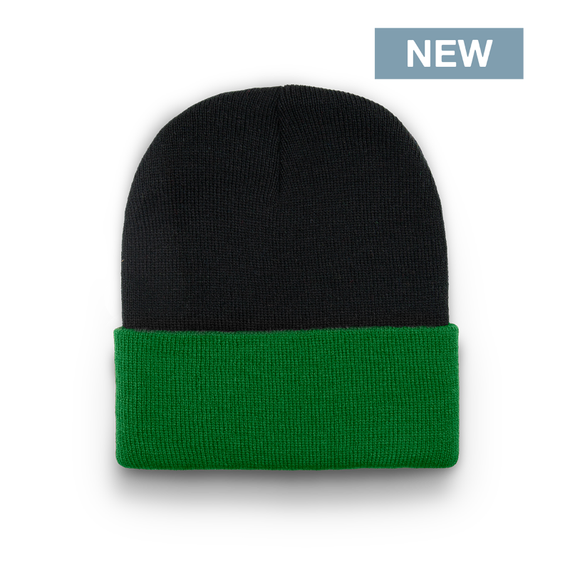Division - Traditional Color Block Cuff Toque - Black/Kelly Green