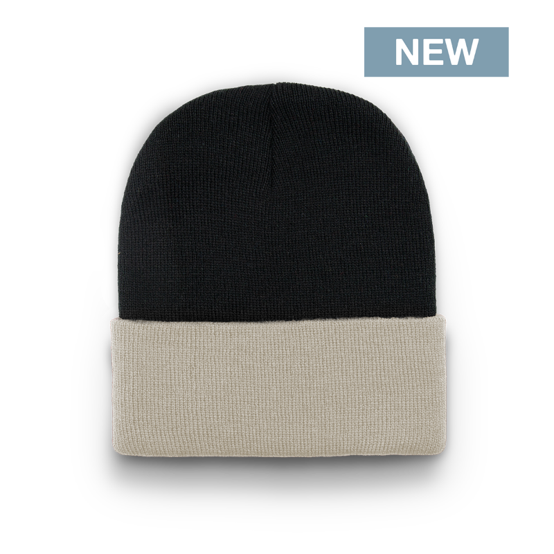 Division - Traditional Color Block Cuff Toque - Black/Silver