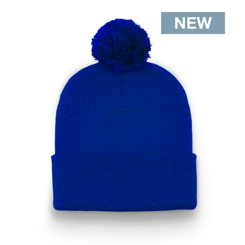 Division - Traditional Solid Cuff Toque with Pom - Royal