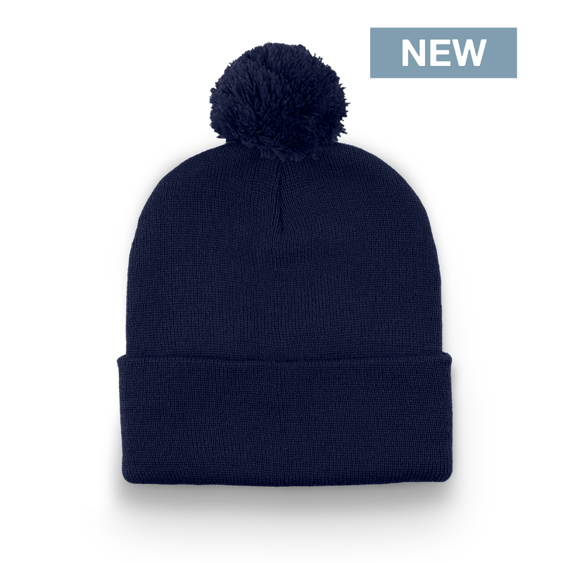 Division - Traditional Solid Cuff Toque with Pom - Navy