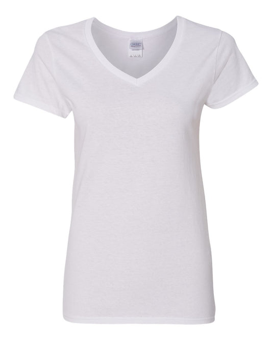 Gildan - Women’s Heavy Cotton™ V-Neck T-Shirt - White