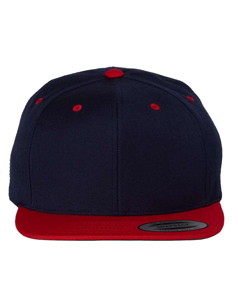YP Classics - Premium Flat Bill Snapback Cap - Navy/ Red