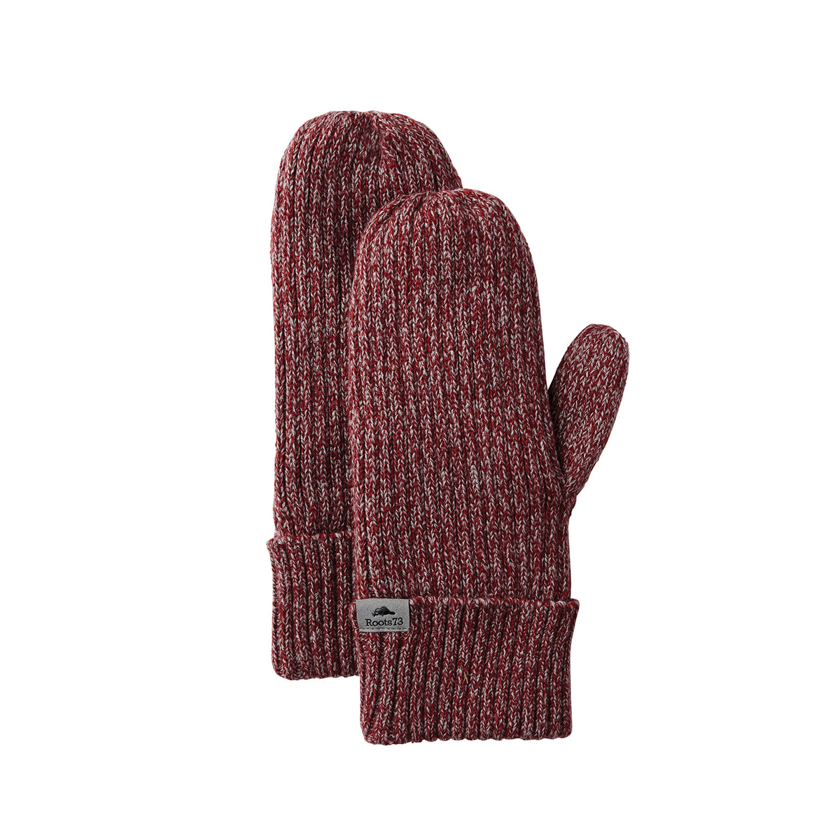 Roots - Woodland Knit Mitts - Dark Red Heather