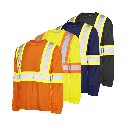 TT4 - Long Sleeve Cotton Traffic T-Shirt, 4″ Refl. Tape